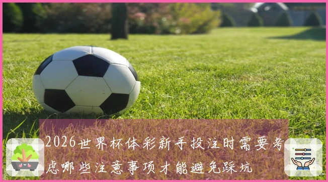 2026世界杯体彩新手投注时需要考虑哪些注意事项才能避免踩坑